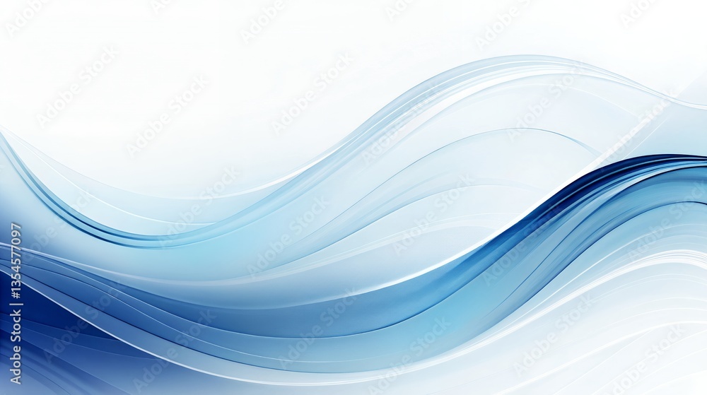 Poster abstract blue wave background design texture flow curve serenity