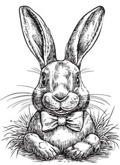 Detailed EPS showing a retro chocolate rabbit illustration