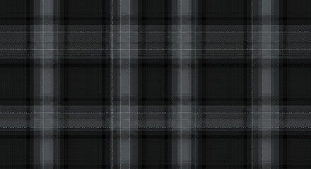 Dark gray and black plaid tartan pattern fabric texture background