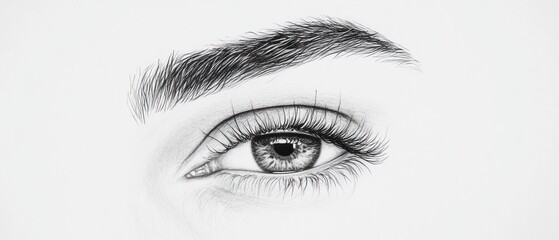 Obraz premium Intriguing Monochrome Eye: A Detailed Pencil Sketch