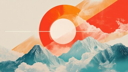 A surreal graphic composition blending nature and technology in a dreamlike collage.