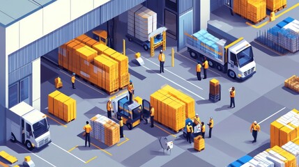 Warehouse Workers Efficiently Manage Cargo Delivery