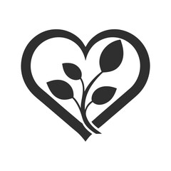 Organic Heart and Leaf Vector Design.