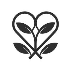 Organic Heart and Leaf Vector Design.