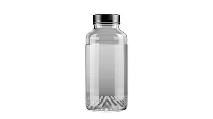 Purified Liquid in a Bottle: A simple, clean shot of a transparent bottle filled with a clear, refreshing liquid, conveying a sense of purity and hydration.
