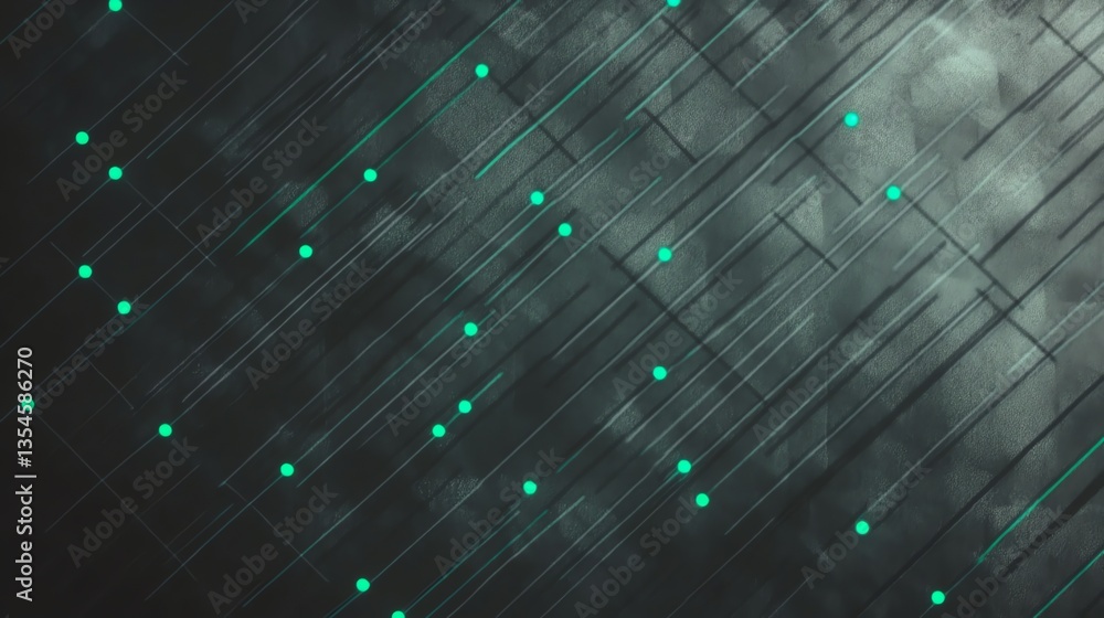 Poster abstract technology background with neon dots and lines for modern design