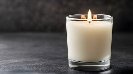 Glowing Votive Candle in Glass Holder, Soothing Ambiance for Relaxation and Meditation