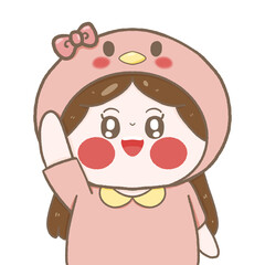 Girl in penguin costume