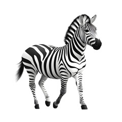A realistic illustration of a zebra showcasing its distinctive black and white stripes, symbolizing the beauty of wildlife in nature.
