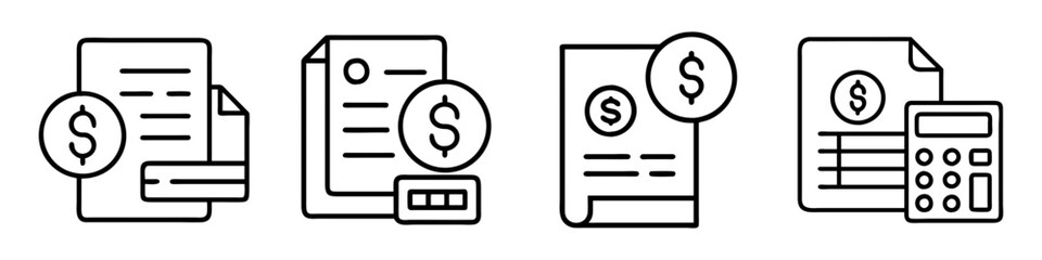 Fototapeta premium budgeting icon, budgeting line art - simple line art of budgeting, perfect for budgeting logos and icons