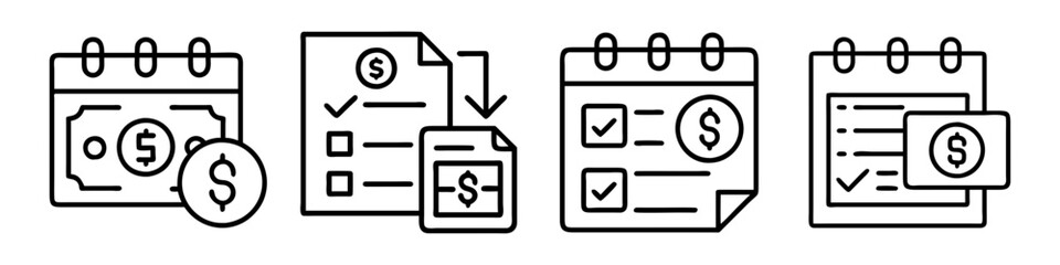 installment plan icon, installment plan line art - simple line art of installment plan, perfect for installment plan logos and icons