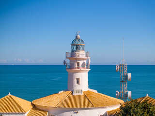 Faro de Cullera en la costa de Valencia, Comunidad Valenciana, España