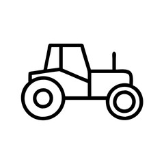 tractor outline icon, isolated vector illustration
