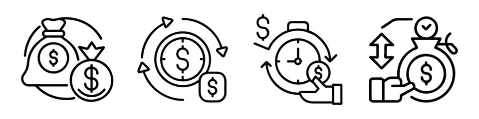 long term loan icon, long term loan line art - simple line art of long term loan, perfect for long term loan logos and icons