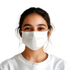 Vaccinated girl smiling isolated on white background