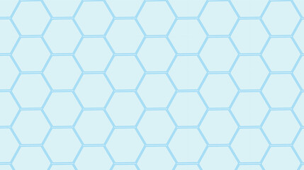 Hexagonal geometric pattern in light blue on blue background