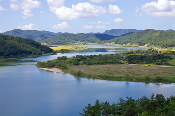 Tranquil View of the Yeongsan River and Surrounding Hills