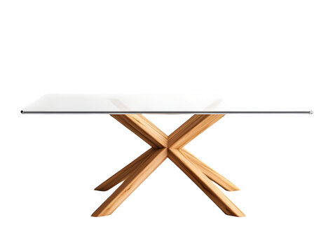 Elegant wooden table with a glass top, perfect for modern dining and stylish interiors. Ideal for functional and aesthetic home decor.