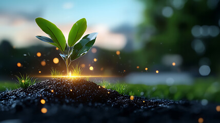 Sustainable steel reinforcements supporting plant growth urban garden image natural environment close-up eco-friendly concept