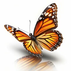 Fototapeta premium flying butterfly on a white background