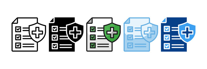 Health Insurance Icon Set Multiple Style Collection