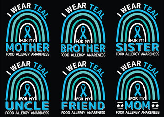 Food Allergy Awareness T Shirt Design Bundle 1 © SmNivaArt9