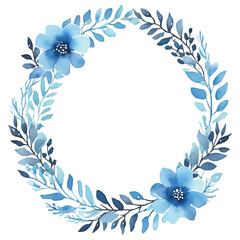 Fototapeta premium wreath of flowers on a blue background