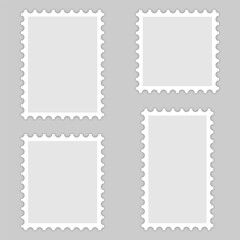 Zestaw znaczków pocztowych. Wektorowe ramki.  © EmBer_graphic