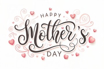 Elegant Mother's Day celebration background with heart balloons and lights
