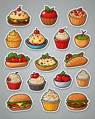 Delicious Food Stickers Cupcakes, Burgers, and More