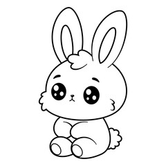 Bunny is sad, for coloring