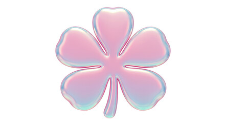 Isolated Iridescent Five-Petal Flower with Pearl-Like Sheen