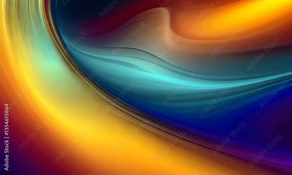Poster Dynamic Colorful Flowing Abstract Background Animation with Elegant Smooth Curves