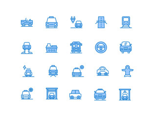 Color icon pack transportation