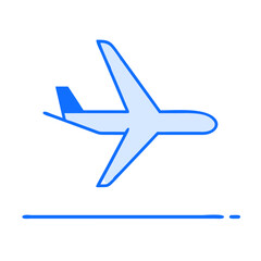 Airplane icon in minimalist style on white background  
