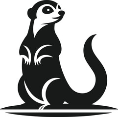black meerkat standing proudly