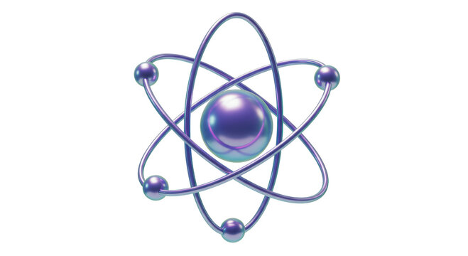 recommend clip art: Isolated Luminous Violet Atom Model 3D Illustration