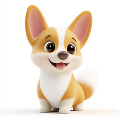 Fototapeta premium a cute corgi character isolated on a white background.