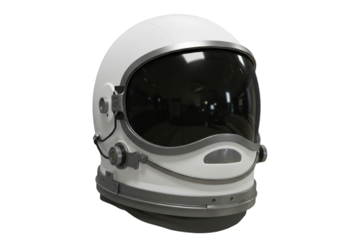 Isolated White Detailed Astronaut Helmet