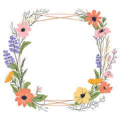 Fototapeta premium floral frame with flowers