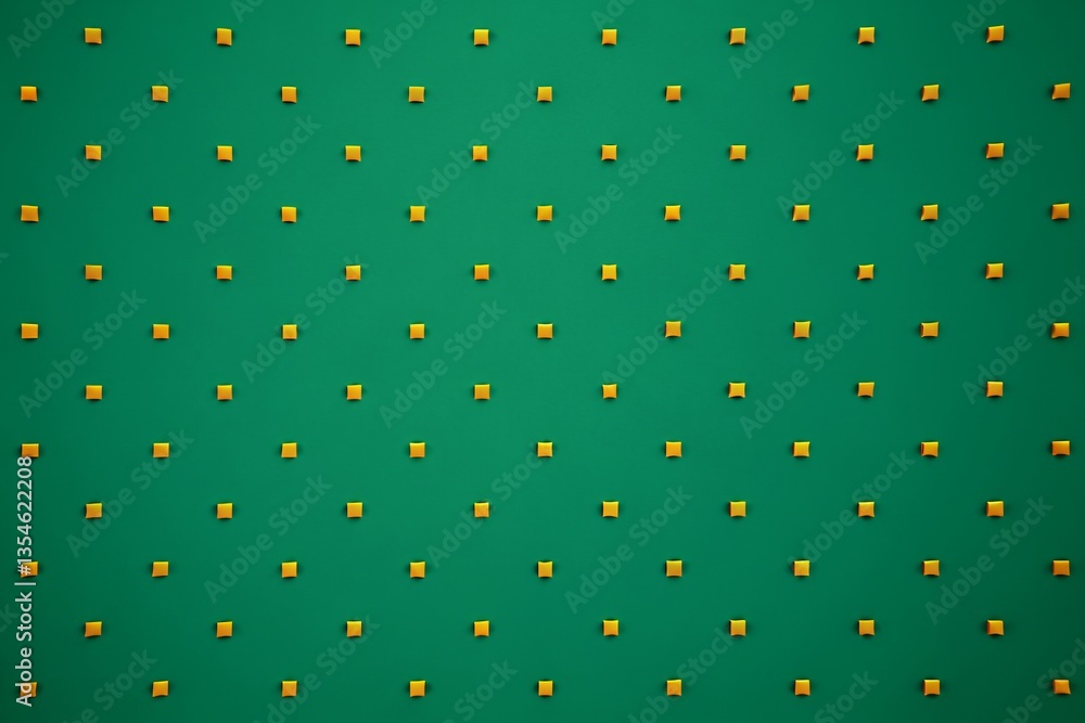 Poster emerald green background with gold square pattern texture design decor