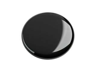 Glossy black circular button