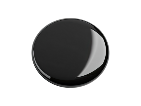 Glossy black circular button