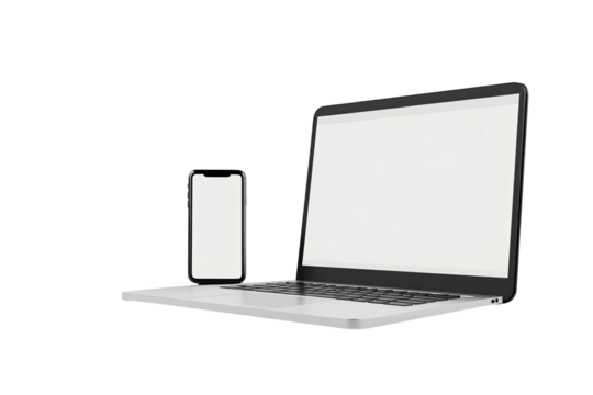 Modern Laptop and Smartphone