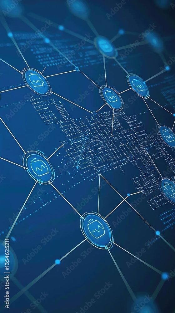Poster digital connections shown as data transfers between devices. modern tech background