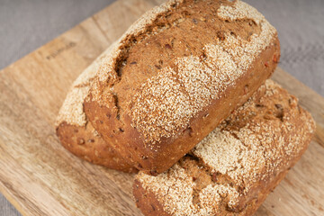 Whole wheat brown bread, fitness pumpkin carrot buns with seeds, cereal bread grain bun