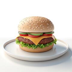 hamburger isolated on white
