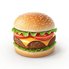 hamburger isolated on white