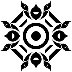 Tribal element design for silhouette tattoo symbol