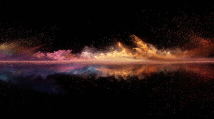explosion of colorful powder